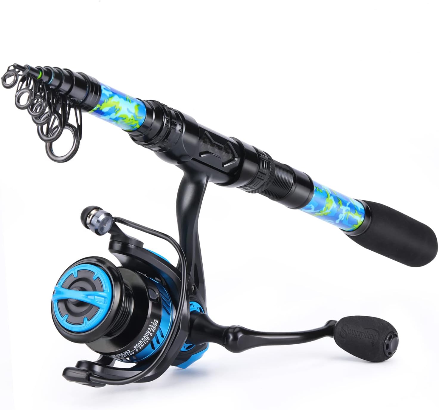 Sougayilang Fishing Rod and Reel Combos with Telescopic Fishing Pole Spinning Reels Fishing Carrier Bag for Travel Saltwater Freshwater Fishing - Image 2