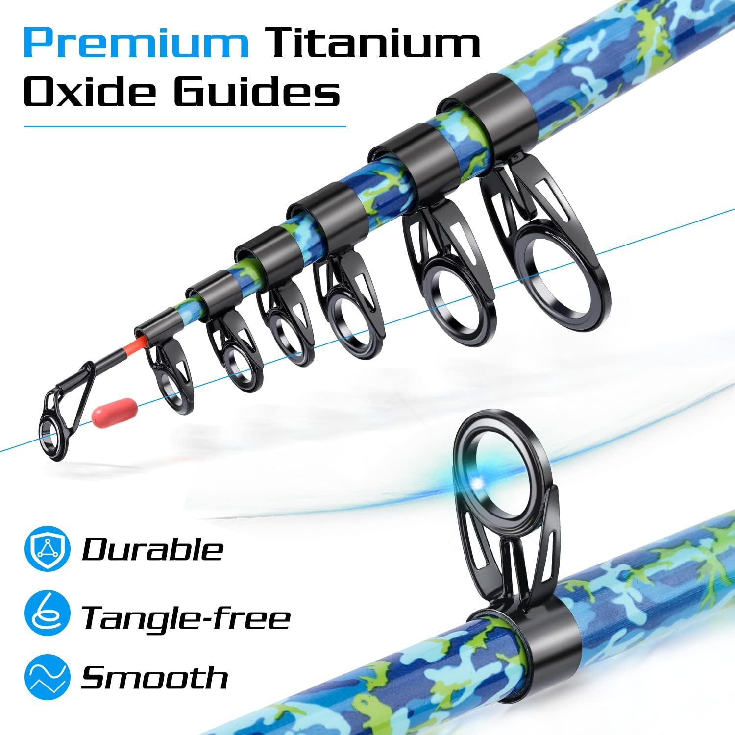 Sougayilang Fishing Rod and Reel Combos with Telescopic Fishing Pole Spinning Reels Fishing Carrier Bag for Travel Saltwater Freshwater Fishing - Image 3